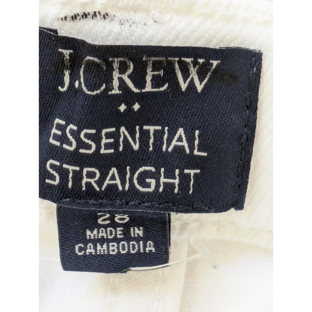 J. Crew Essential Straight White Jean in All Day Stretch Size 28 White NWT BX520